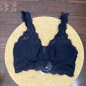 Aerie Navy Lace Padded Bralette Size Small